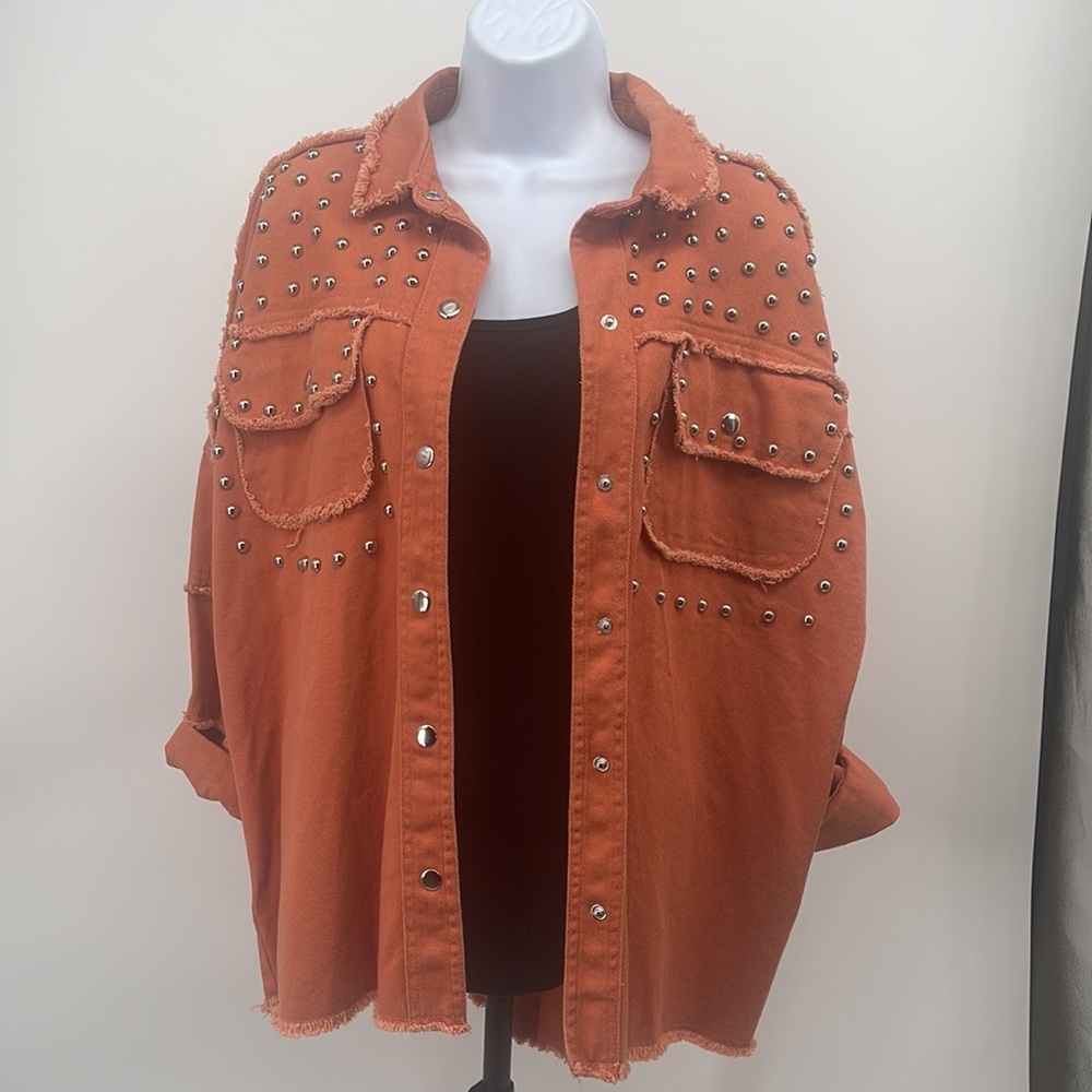 Fantastic Fawn, Burnt Orange Studded Jacket